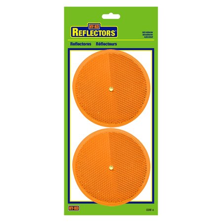 HY-KO 3.25In Carded Amber Reflector, 12PK A10634